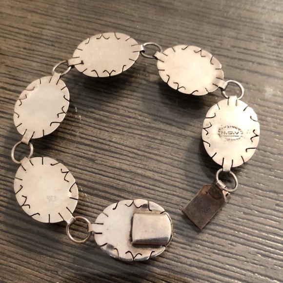 Vintage Sterling Black Silver Oval Bracelet N.C.V. - Picture 13 of 16